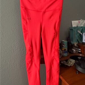 Under Armour Coral Red Compression Leggings